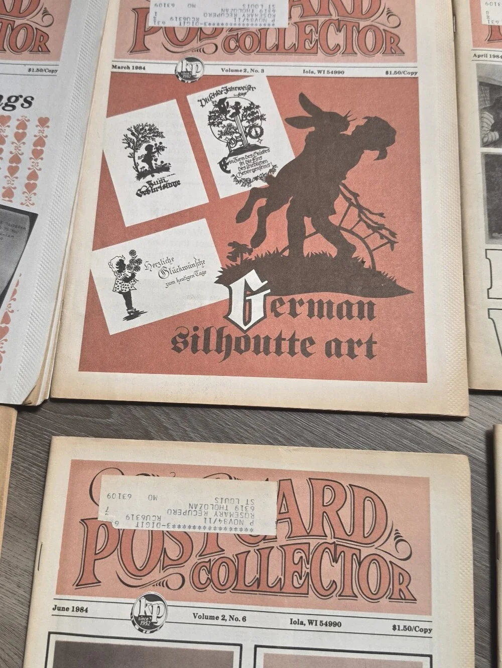Vintage Postcard Collector Magazine Lot of 9 Issues 1984 Titanic Suffragette